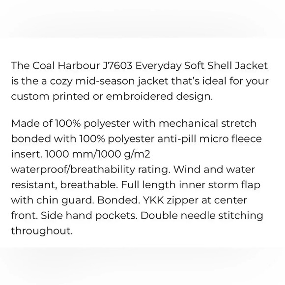 COAL HARBOUR soft shell jacket men XS turquoise blue color, fleece line,PTP 20” - Picture 6 of 16